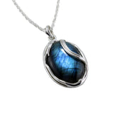 Silver Labradorite Pendant Necklace - Majestico Gifts